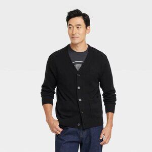 NEW Goodfellow & Co Men's V-Neck Cardigan Sweater - Black